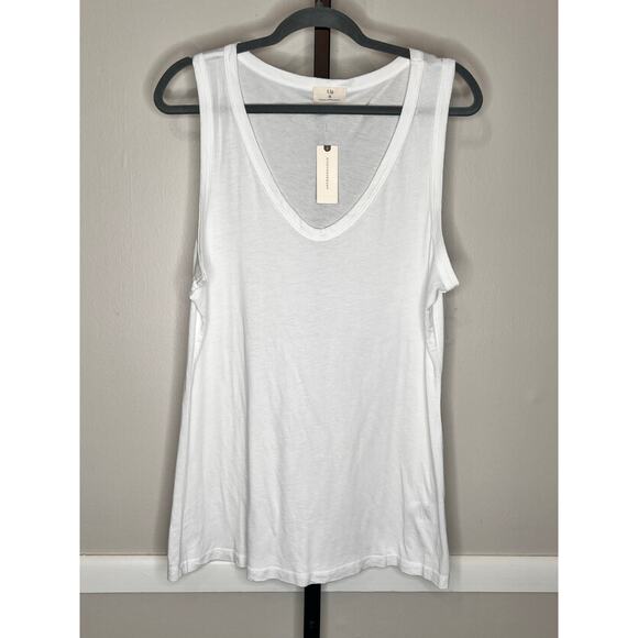 Anthropologie T.La Alissa White Scoop Neck Sleeveless Layering Tank Top XL NWT - Picture 2 of 9